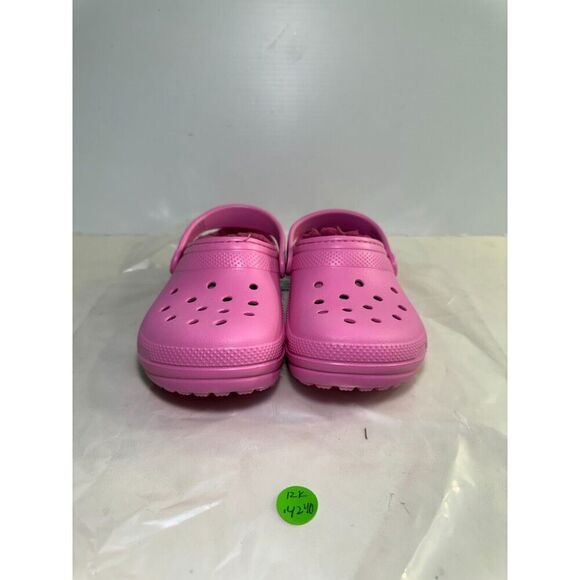 .4240 Crocs Clog Fizzy Slippers Pink-US 12 Kids - Picture 2 of 5